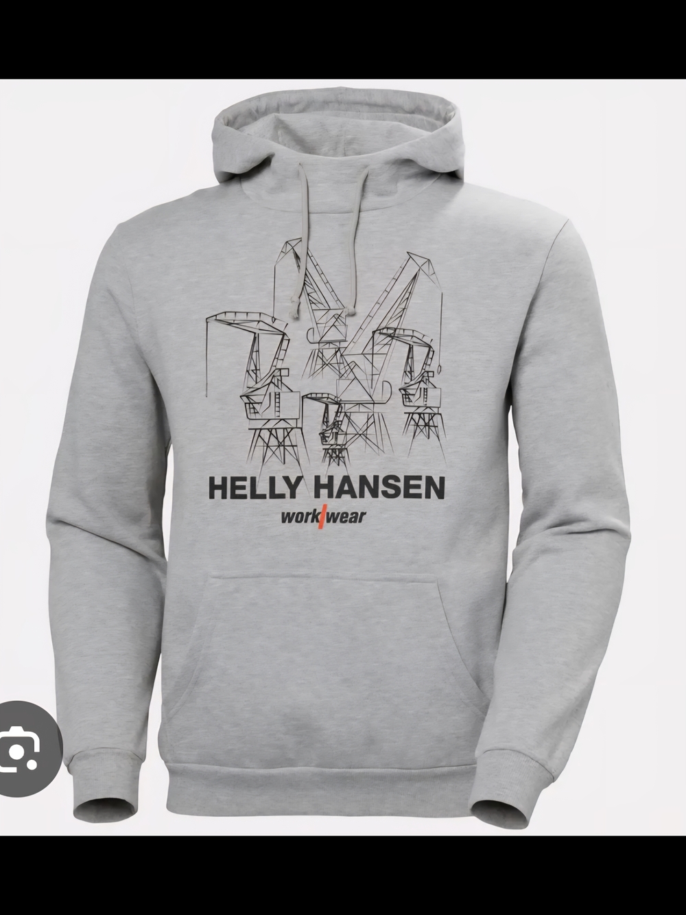 Helly Hansen Light Grey Pullover Hoodie with Black Logo